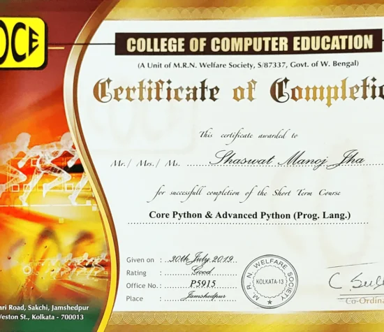 shaswat python_programming 2019 coce jamshedpur