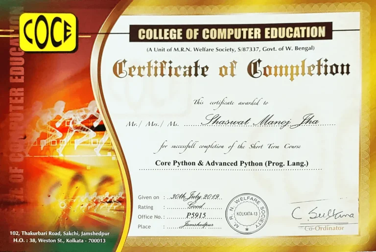 shaswat python_programming 2019 coce jamshedpur