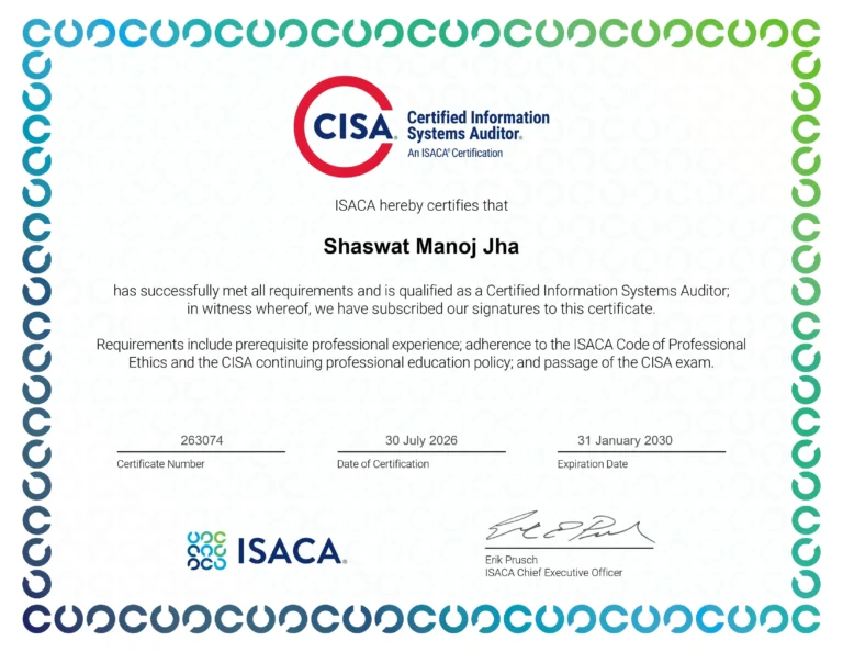 Certified Information Systems Auditor (CISA) - ISACA